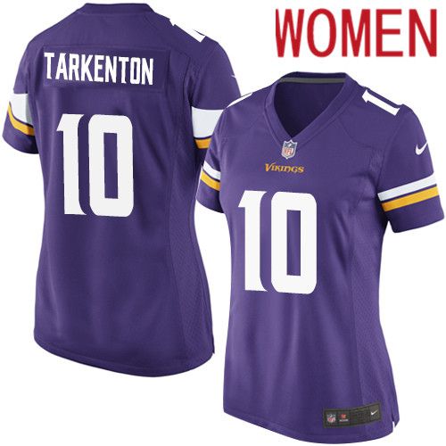 Women Minnesota Vikings #10 Fran Tarkenton Nike Purple Game Player NFL Jersey->women nfl jersey->Women Jersey